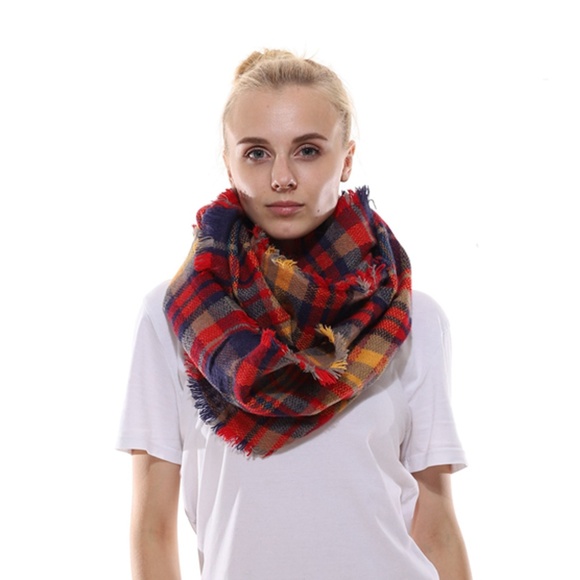 Plaid Infinity Fashion Scarf Winter by Endless Envy